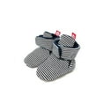 thumbnail image 3 of Wrapables® Fleece Baby Booties with Anti-Skid Bottoms, Black Stripes, 6-12 M, 3 of 5