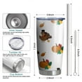 thumbnail image 6 of 20oz Tumblers Happy Thanksgiving Turkey Fall Pumpkin Stainless Steel Vacuum Insulated Double Wall Travel Tumbler Cups Mug with Lid and Straw,Cleaning Brush for Cold & Hot Drinks, 6 of 7