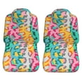 thumbnail image 3 of LAKIMCT Rainbow Leopard Pattern Car Seat Covers Vehicle Front Seat Covers Universal Fit Seat Protector, 3 of 9