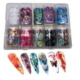 thumbnail image 1 of Mariposa Nail Foil Nail Art Sticker Calcomanía para uñas Transferencia de flores Papel de cielo estrellado Láminas de transferencia de uñas coloridas para mujeres Niñas Uñas de los pies Decoraciones Vhermosa CZMR-HY78, 1 of 7