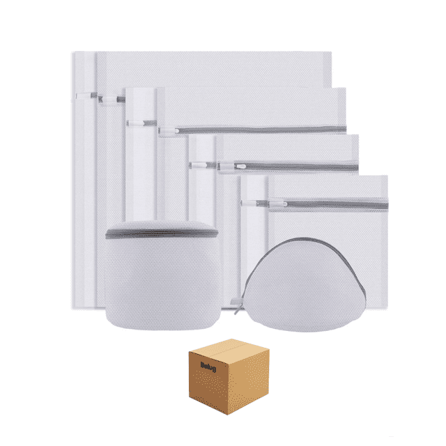 Set De 10 Malla Bolsas De Lavandería Para Lavadora Para Ropa Belug Blanco