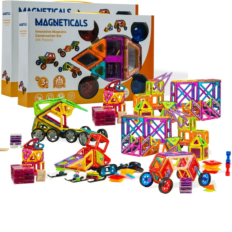Magneticals Magnet Toys Tile Set, Pack of Two 46-Piece Set Total