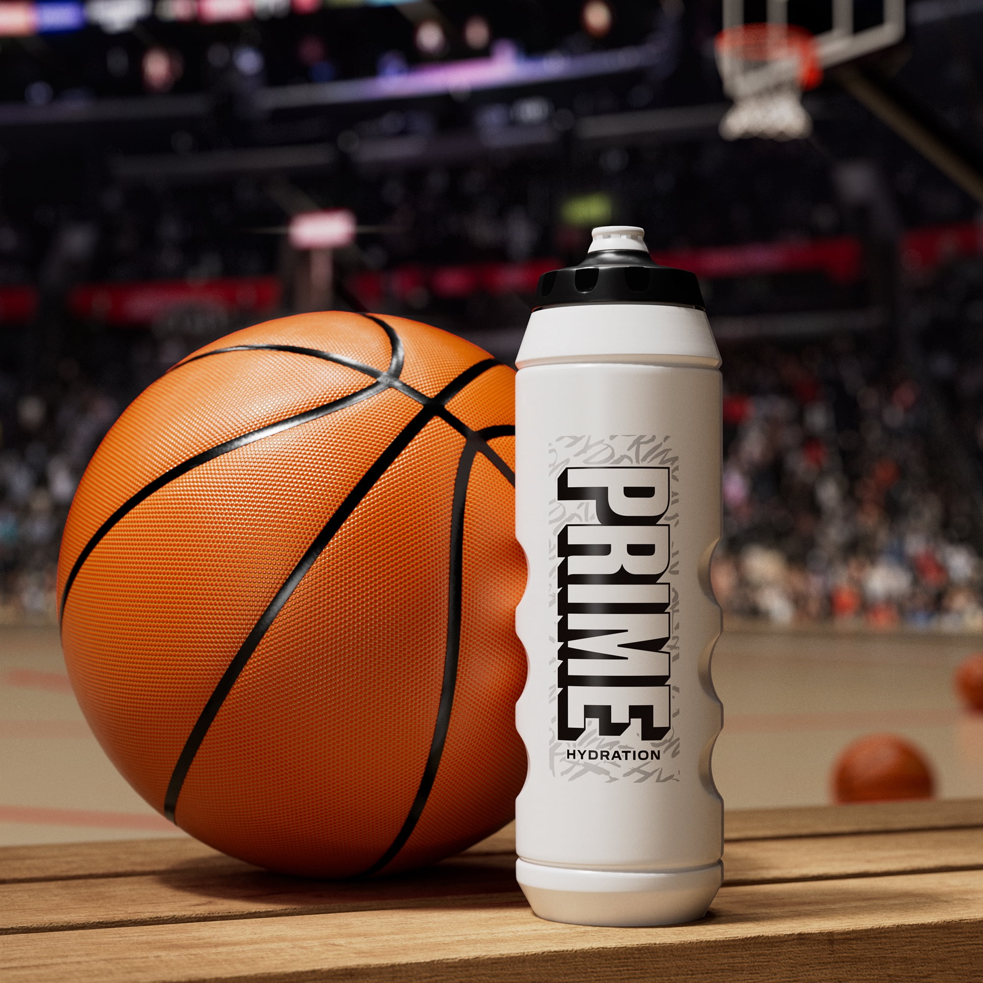 Prime Hydration, Squeeze Sports Water Bottle, White Graffiti, 32 fl oz