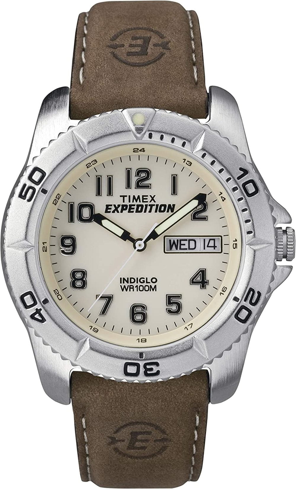 Timex Mens T46681 Expedition Traditional Brown Leather Strap Watch