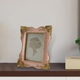 thumbnail image 3 of Rongfmy Carved Flower Picture Display Frame 3.8x5.4inch Inner Frame European Retro Pink, 3 of 7