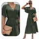 thumbnail image 3 of Vestido largo de dama de honor sin mangas con volantes y cuello en V para mujer, 3 of 6