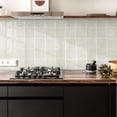 thumbnail image 5 of 10 Sheet Thicker Peel and Stick Backsplash Tile, 12"x12" 3D Self Adhesive Square Mosaic Subway Checkered Vinyl Backsplash Stick on Wall Tiles for Bathroom, Kitchen, Living Room (Beige), 5 of 11