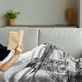 thumbnail image 3 of Vintage Soft Flannel Fleece Blanket, Old Fashion London Tower Bridge Sketch Architecture British UK Scenery Art Print, Cozy Plush for Indoor and Outdoor Use, 50" x 60", Black White, by Ambesonne, 3 of 5