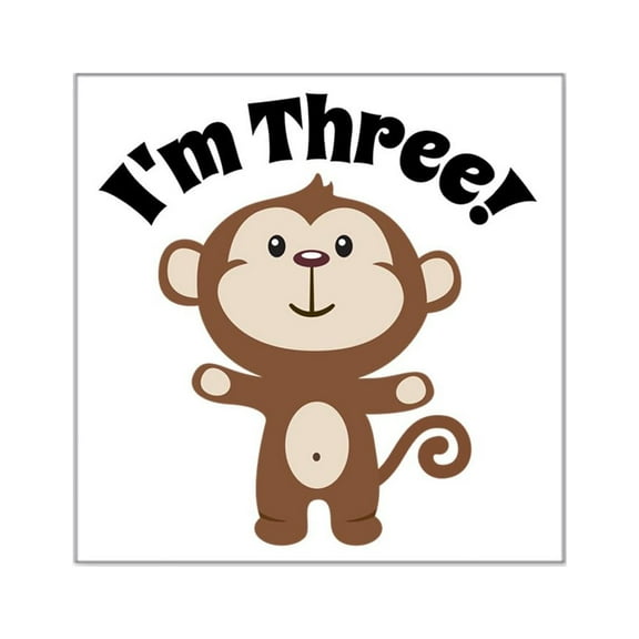 CafePress - Monkey Im 3 Square Sticker 3 X 3 - Square Sticker 3" x 3"