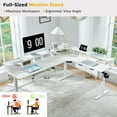thumbnail image 6 of KeyWhat 70" L Shaped Standing Desk, Electric Height Adjustable Computer Desk with Shelves & Keyboard Tray & LED Strip & Power Outlets, Antique White, 6 of 7