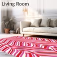 thumbnail image 2 of ODIKA 8'x10' Machine Washable Non-Slip Area Rug, Cane Stripe Holiday High Traffic Rug, Red, 625431, 2 of 7