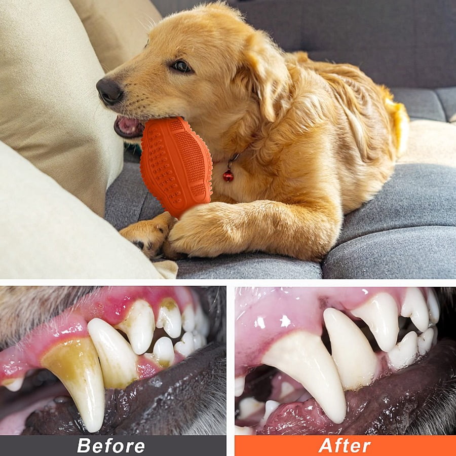 Durable Natural Rubber Dog Chew Toys 3-Pack, Tough Indestructible Dental Chews for Aggressive Chewers, Teeth Cleaning Gum Massage Interactive Toys, Perfect for Medium and Large Dogs Breeds