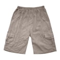 thumbnail image 4 of Gtoiithly Plus-Size Women's Summer Trousers, Simple & Loose-Fit Cotton-Linen Casual High-Waisted Shorts, Mid-Length (5-Point) Cargo Style with Pockets Khaki XL, 4 of 4