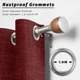 thumbnail image 6 of 2 Panels Outdoor Curtains for Patio Waterproof 54"x95" Vintage Dark Red Weatherproof Privacy Outsides Curtains, Farmhouse Retro Solid Color Linen Texture Grommet Thermal Drapes for Cabana Porch, 6 of 8