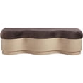 thumbnail image 3 of Meridian Furniture Savoy Brown Velour Fur Fabric Bench, 3 of 10
