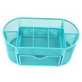 thumbnail image 4 of Organizador de maquillaje de escritorio con 9 compartimentos para oficina y hogar. Azul, 4 of 6