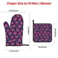 thumbnail image 2 of Cauagu Rose Flowers Print Oven Mitts and Pot Holders 4 pcs Set,Extra Thicken Long Kitchen Oven Glove Potholders BBQ Gloves-Oven Mitts and Pot Holders(11 Inch), 2 of 6