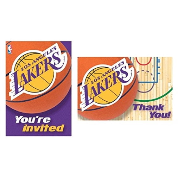 "los angeles lakers nba collection" party invitation and thank you cards