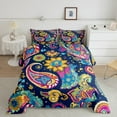 thumbnail image 3 of Manfei Tribal Paisley Adult Bedding Comforter Set, Hippie Bohemian Western Twin Comforter Sets, Vintage Mandala Reversible Bedding Set, Breathable Home Decor, 2pcs, 3 of 9