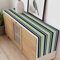 thumbnail image 4 of Navy Blue Green Striped Table Runner - 36 Inch Long, Kitchen Dining Table Runner Dresser Scarves, Gradient Horizontal Lines Farmhouse Decor for Coffee Tables Wedding Party Banquet, 4 of 8
