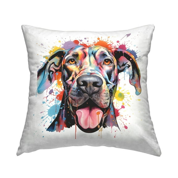 Stupell Industries Modern Hued Great Dane Decorative Printed Throw Pillow, 18 x 18