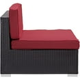thumbnail image 3 of LexMod Convene Armless Chair Outdoor Patio (Set of 2), Espresso Red, 3 of 4