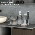 thumbnail image 4 of Bathroom Soap Dispenser Set, 5-Piece Glass Bathroom Accessories, Modern Bathroom Decor, Bathroom Glass Accessories Set, Gradient Dark Gray, 4 of 7