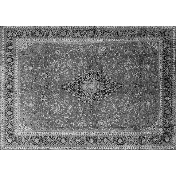 Ahgly Company Indoor Rectangle Medallion Gray Traditional Area Rugs, 2' x 3'