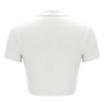 thumbnail image 6 of AherBiu Crop Tops for Women Ribbed Short Sleeve Half Zip up V Neck Slim Shirts Going out Tops for Women, 6 of 6