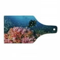 thumbnail image 1 of Diver Cutting Board, Picturesque of a Tropical Coral Reef Setting in the Ocean Small Sea Creatures, Decorative Tempered Glass Cutting and Serving Board, in 3 Sizes, by Ambesonne, 1 of 2