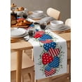 thumbnail image 6 of Table Runner Dresser Scarves 48 Inch Long,Independence Day USA Flag Heart Linen Dining Table Runners Star Stripe Polka Dot Green Leaves Tabletop Scarf for Wedding Holiday Party Kitchen, 6 of 9