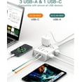 thumbnail image 4 of Surge Protector Power Strip - 8 Widely Outlets with 4 USB Ports(1 USB C Outlet), 3-Side Outlet Extender Strip with 5Ft Extension Cord, Flat Plug, Wall Mount for Dorm Home Office, ETL Listed, 4 of 4