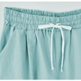 thumbnail image 4 of Womens Shorts Summer 2024 Plus Size Solid Five Points Large Size Cotton Linen Shorts with Pockets Casual Pants on Clearance Mint Green_6XL, 4 of 7