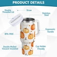 thumbnail image 2 of 30 oz Tumbler with Lid and Straw Fall Pumpkin Leaf Water Bottle Insulated Cup with Handle, Stainless Steel Water Cup Fits in Car Cup Holder, 2 of 6