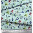 thumbnail image 2 of Soimoi Green Poly Georgette Fabric Leaves,Insect & Floral Artistic Print Sewing Fabric BTY 42 Inch Wide, 2 of 3
