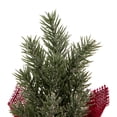 thumbnail image 4 of Northlight 0.7 FT Mini Pine Christmas Tree in Red Burlap Pot - Unlit, 4 of 5