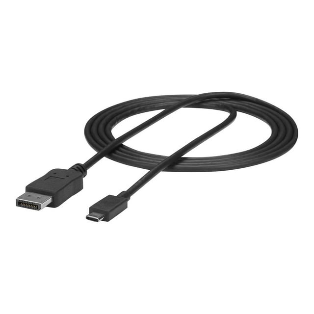 StarTech.com 6 Pieds/1.8m USB C to DisplayPort 1.2 Cable 4K 60Hz, USB-C to DisplayPort Adapter Cable HBR2, USB Type-C DP Alt Mode to DP Monitor Video Cable, Works with Thunderbolt 3, Black - USB-C Male to DP Male - Câble DisplayPort - 24 Broches USB-C (m) vers DisplayPort (m) - DisplayPort 1.2/Thunderbolt 3 - 6 Pieds - support 4K60Hz (3840 x 2160) - Noir