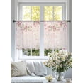 thumbnail image 3 of Cherry Blossom Sheer Curtains 54 Inch Length 2 Panels Set, Spring Farmhouse Botanical Flowers Voile Window Treatment Rod Pocket Short Kitchen Curtains Drapes for Bedroom 52"x54"x2, 3 of 7
