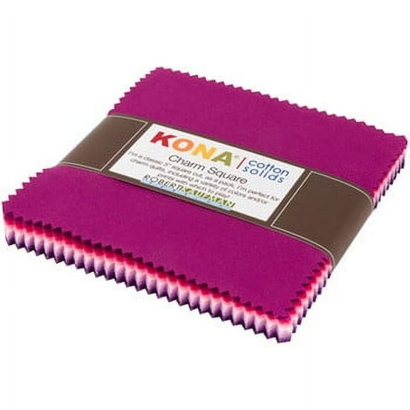 5" Charm Pack Squares - Kona Cotton Solids Wildberry Palette Purples Pinks Robert Kaufman Quilters Fabric Precuts Bundle (CHS-728-42) M518.65