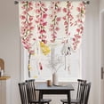 thumbnail image 3 of Butterfly Flower Balloon Curtains for Living Room/French Door, Farmhouse Vintage Country Pink Floral Tie Up Curtains 63 Inch Length Energy Saving Kitchen Curtains Shades for Windows 42"x63", 3 of 8