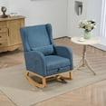 thumbnail image 5 of Furvclv Rocking Chair, Nursery Rocking Chair With Retractable Footrest, Side Pocket, High Backrest Upholstered Rocking Chair For Living Room, Kids Room, Bedroom, 5 of 9