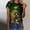 #504-Multicolor, variant on Haivin Women's Casual Christmas Print Short-Sleeve T-Shirt, Round Neck Blouse with Festive Design, Soft Cotton Top for Holiday Parties and Daily Wear