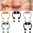 thumbnail image 2 of Piercing magnético de acero inoxidable para mujeres, hombres y niñas, anillo de nariz falso, Clip de nariz, joyería de moda, regalo, 2 of 4