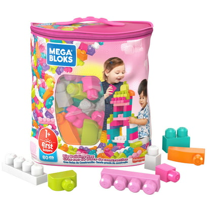 Mega Bloks First Builders Big Building Bag with Big Building Blocks, Building Toys for Toddlers – 80 Pieces