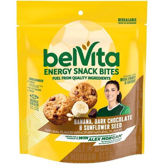 belVita Energy Snack Bites, Banana, Dark Chocolate and Sunflower Seed, 5 oz