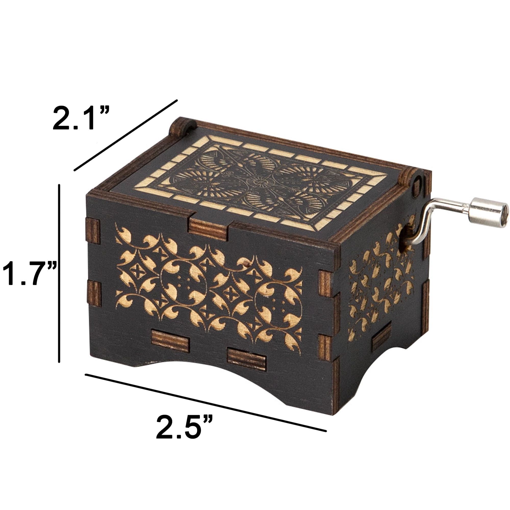 Gustave Hand Crank Music Box, You are My Sunshine Wooden Engraved