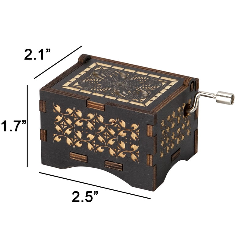 Gustave Hand Crank Music Box, You are My Sunshine Wooden Engraved
