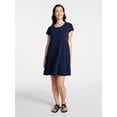 thumbnail image 3 of Time and Tru Women's Tiered Cotton Mini Dress with Short Sleeves, Sizes XS-XXXL, 3 of 6