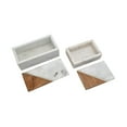 thumbnail image 3 of A&B Home Set of 2 Marble Decorative Storage Boxes with Wooden Accent, 3 of 12