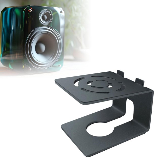 BELOVING Support de Haut-Parleur de Bureau Antidérapant Robuste Design Ajouré Support de Moniteur de Studio 16x14x13 cm
